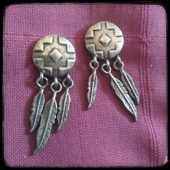 Boho ethnic Native American symbol earrings - Picture 2 of 4